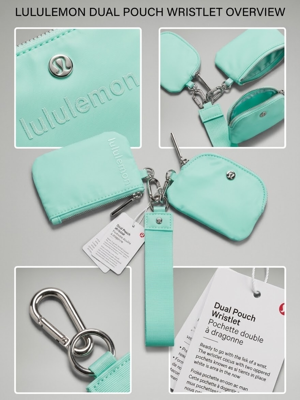 lululemon athletica Dual Pouch Wristlet in Mint Green
